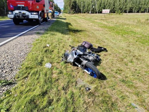 Motocyklista i rowerzystka poszkodowani w wypadkach