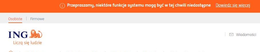 Awaria w banku ING. Problemy z aplikacją mobilną i stroną logowania