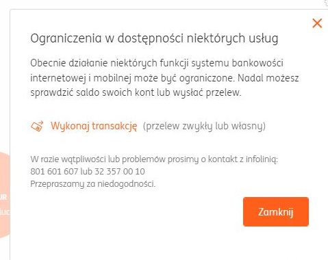 Awaria w banku ING. Problemy z aplikacją mobilną i stroną logowania