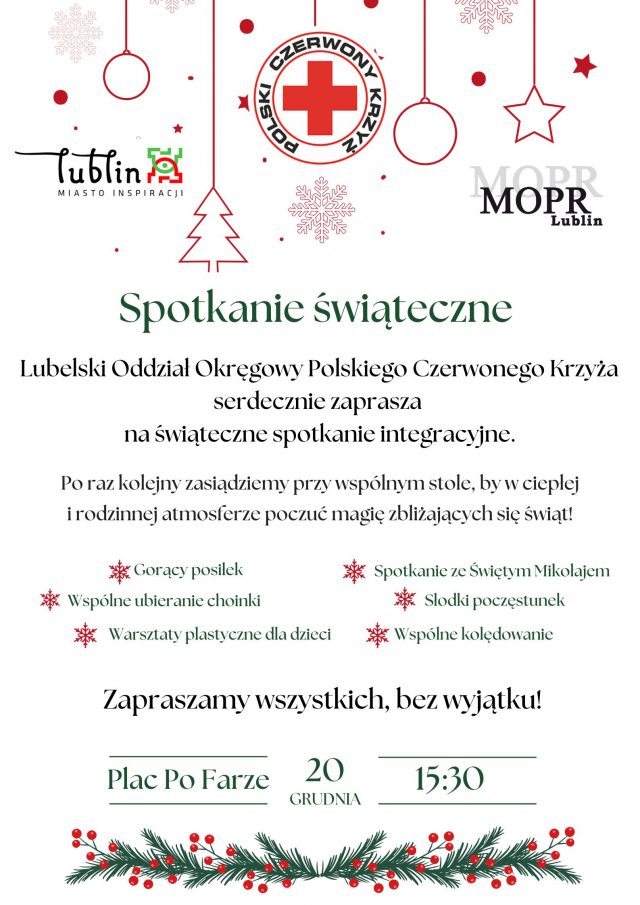 Świąteczne spotkania w Lublinie z PCK. Choinki, integracja i pomoc dla seniorów