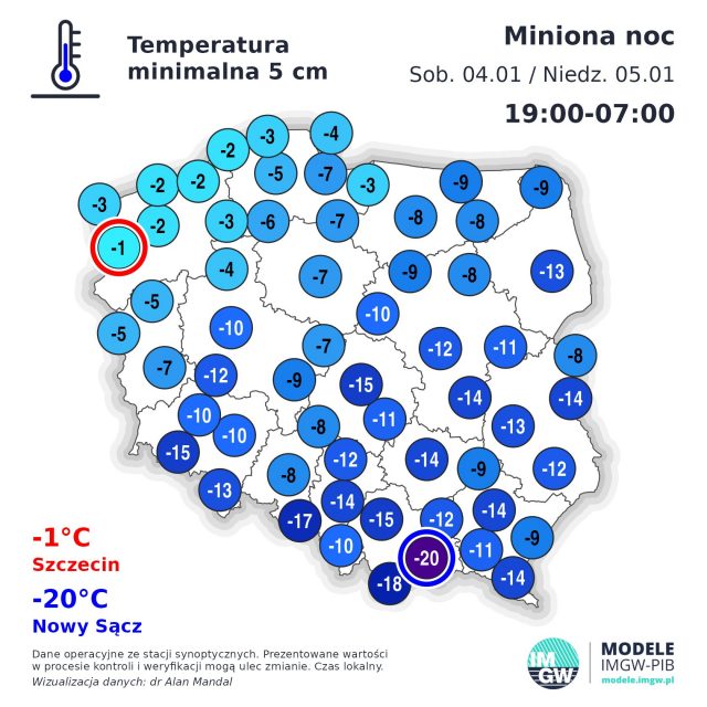 To była noc z siarczystym mrozem w kraju. W regionie kilkanaście stopni na minusie