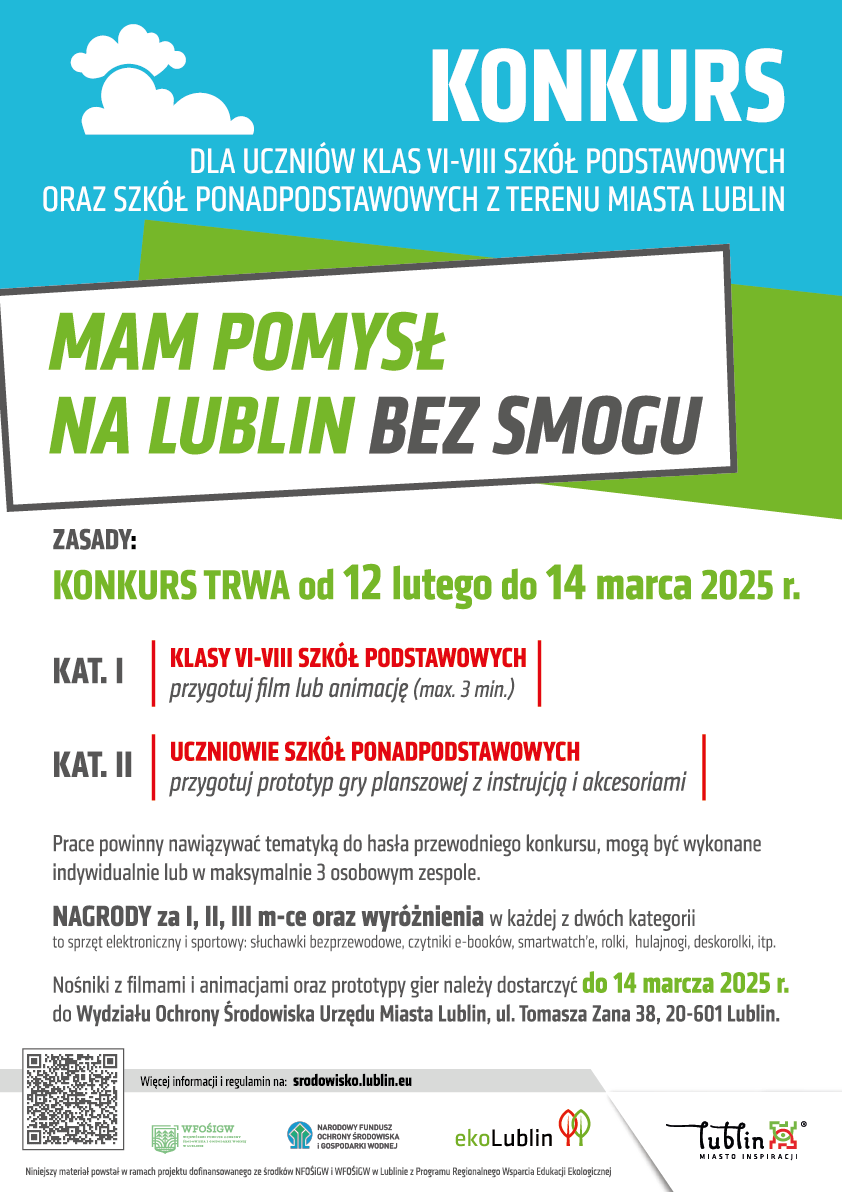 Pomysły na Lublin bez smogu. Miasto zaprasza do udziału w konkursie ekologicznym