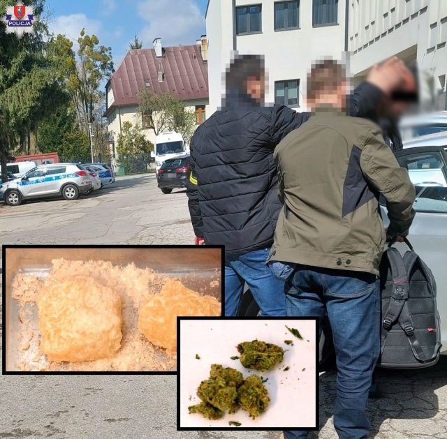 Zatrzymanie 38-latka w Zamościu. Znaleziono mefedron i marihuanę w dużych ilościach (zdjęcia)