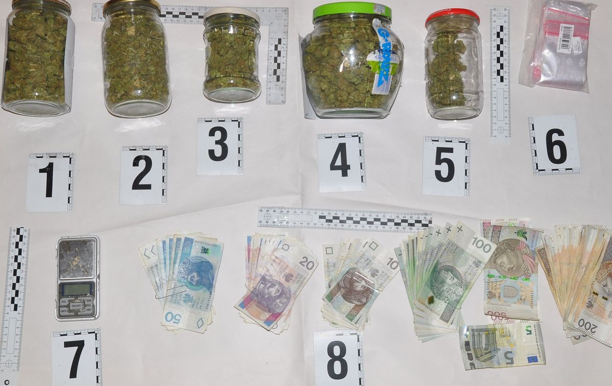 Areszt dla 22-latka z Puław. Policja zabezpieczyła marihuanę i gotówkę (zdjęcia)