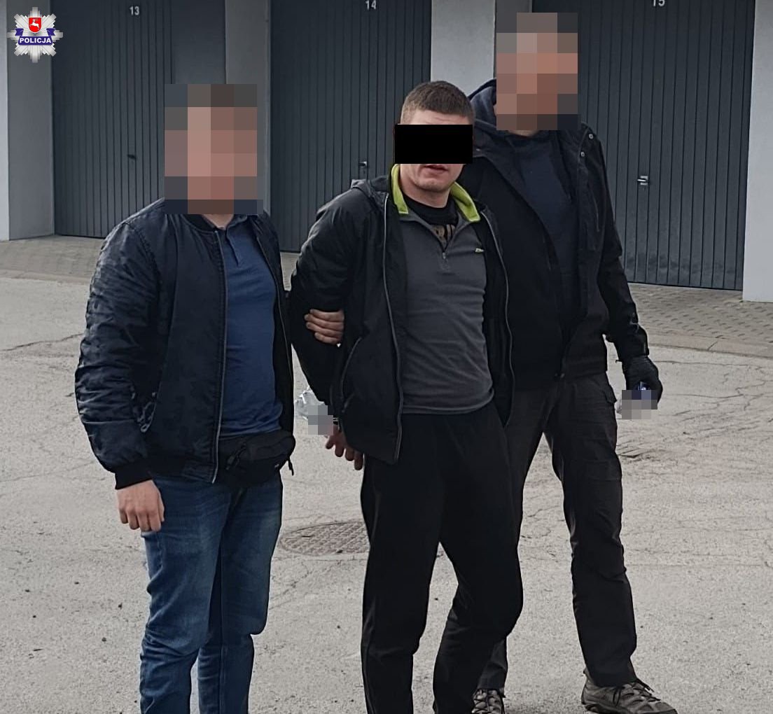 Zatrzymanie 26-latka poszukiwanego trzema listami gończymi. Lubelscy „łowcy głów” dopadli go na Bronowicach