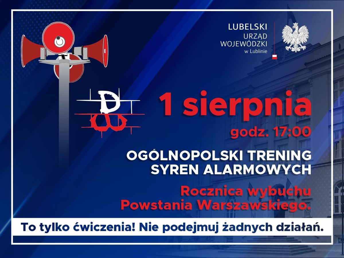 Ogólnopolski trening alarmowy 1 sierpnia. W całym kraju zawyją syreny