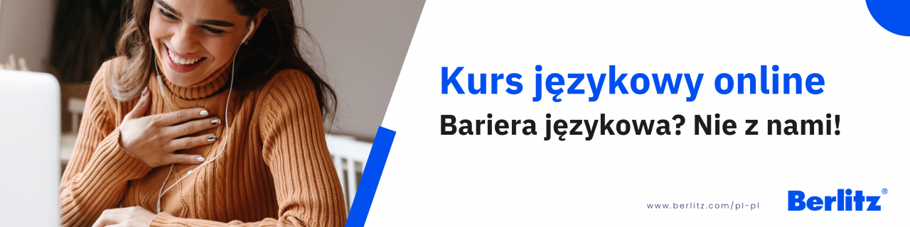 Kobieta ucząca się języka online w szkole językowej Berlitz