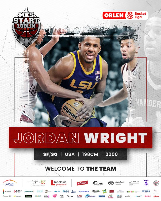 Jordan Wright koszykarzem PGE Startu Lublin