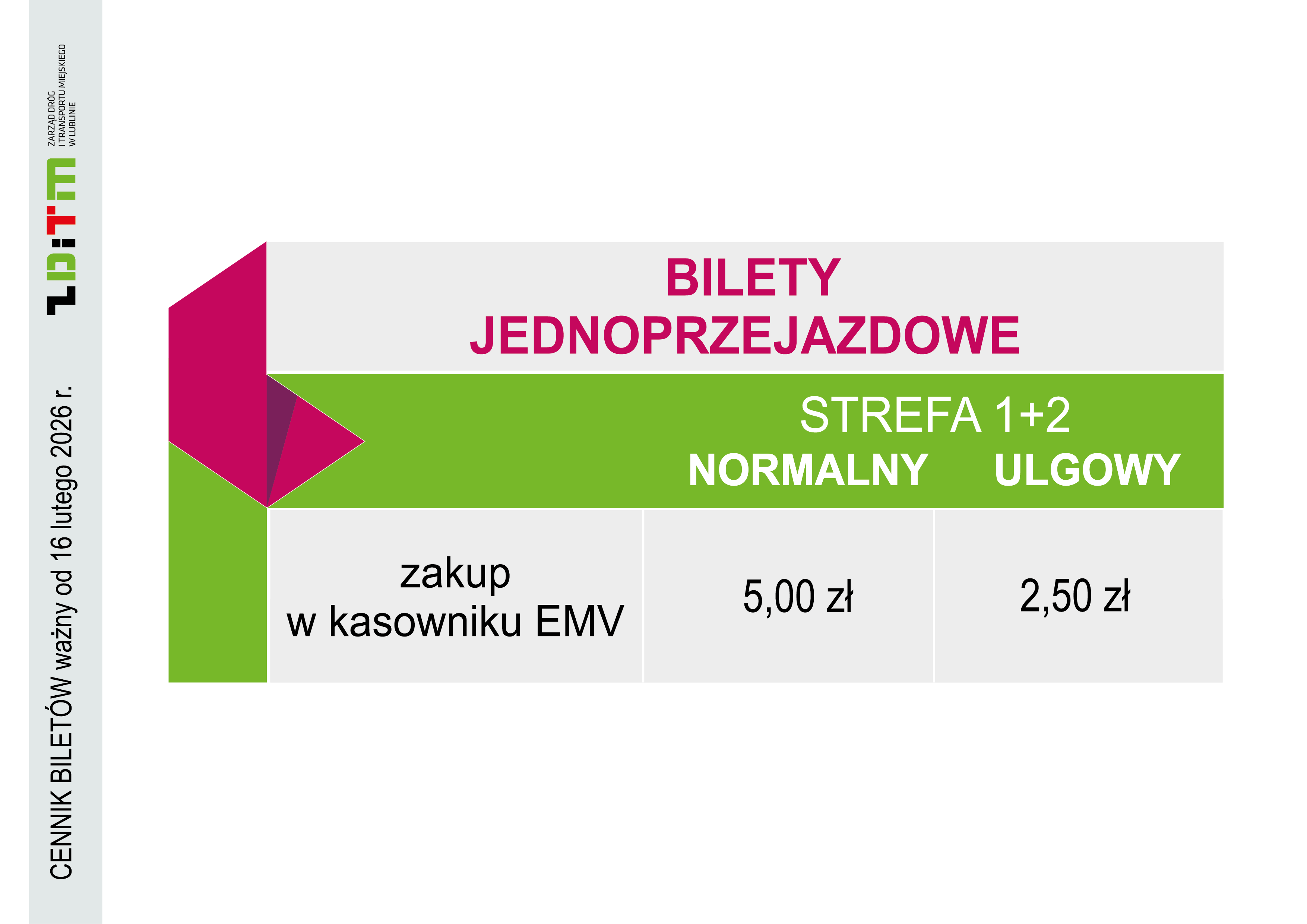 Lublin: od 16 lutego 2026 r. nowy cennik biletów komunikacji miejskiej i wyższe opłaty dodatkowe