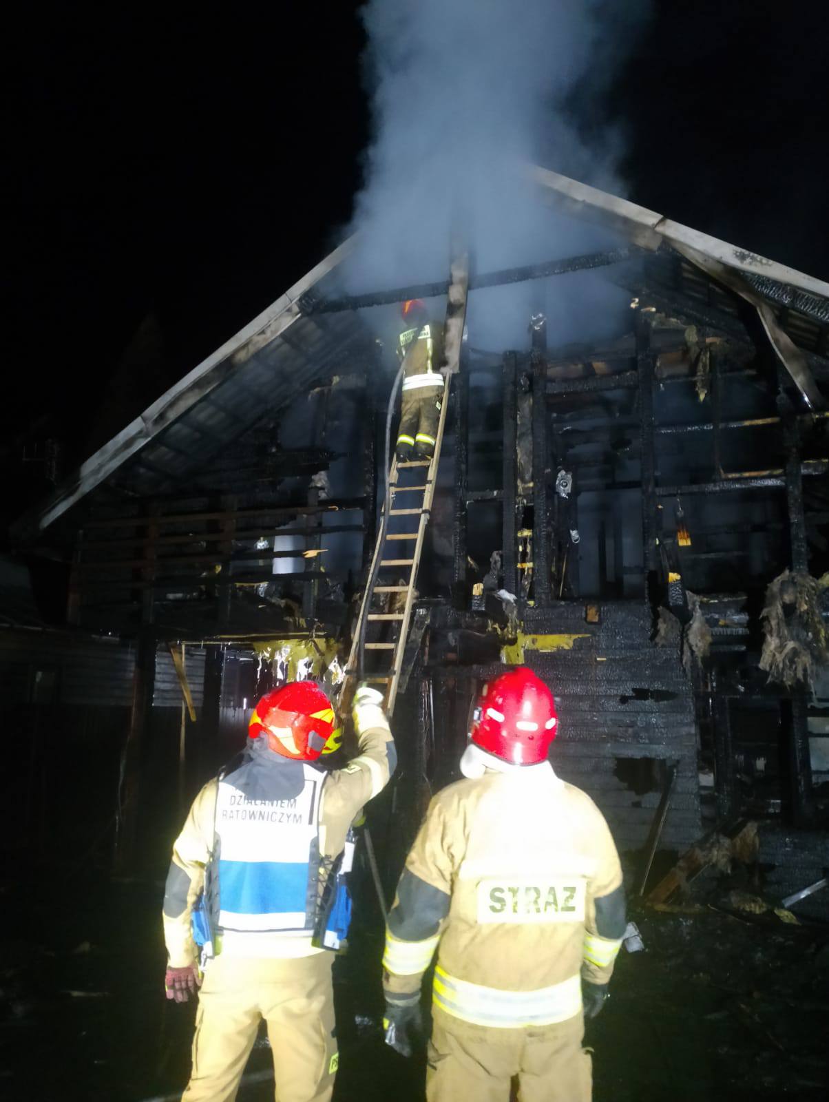 Pożar domku letniskowego w Okunince. Jedna osoba poszkodowana
