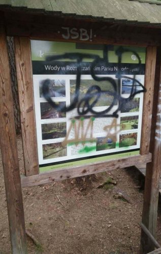 „Domorosły artysta” niszczy teren RPN. Park zapowiada monitoring i wzmożone kontrole