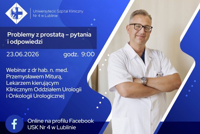 Bezpłatne konsultacje urologiczne w Lublinie. USK Nr 4 zachęca mężczyzn do badań profilaktycznych