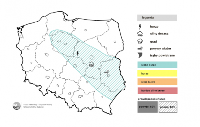 Burze przejdą przez Polskę. W tych regionach wiatr może osiągać do 75 km/h