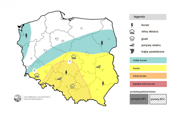 Silne burze prognozowane nad woj. lubelskim. Możliwe superkomórki, układ MCS i liczne wyładowania