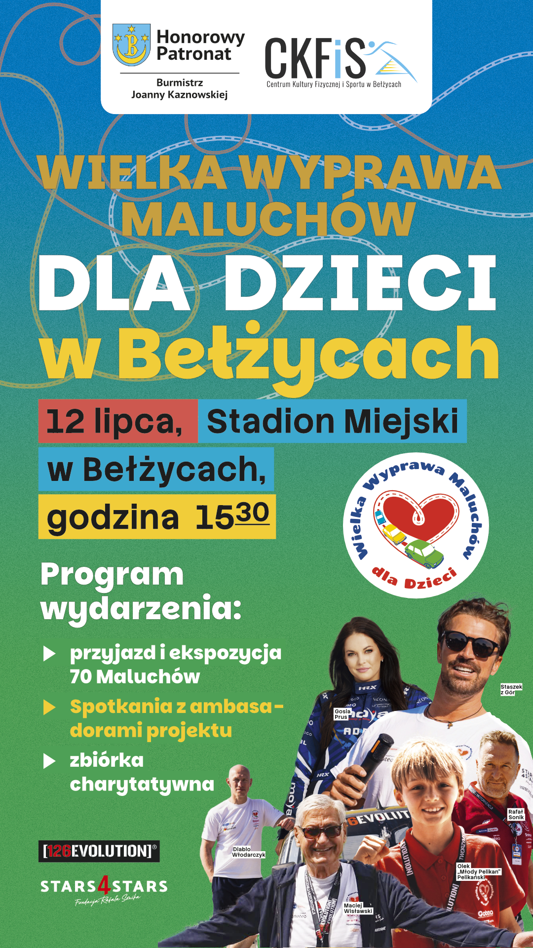 Wielka Wyprawa Maluchów dla Dzieci w Bełżycach. Blisko 70 Fiatów 126p przyjedzie na Stadion Miejski