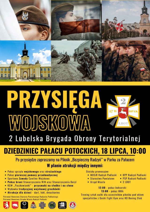 Przysięga wojskowa i rodzinny piknik w Radzyniu Podlaskim. 2 LBOT zaprasza mieszkańców