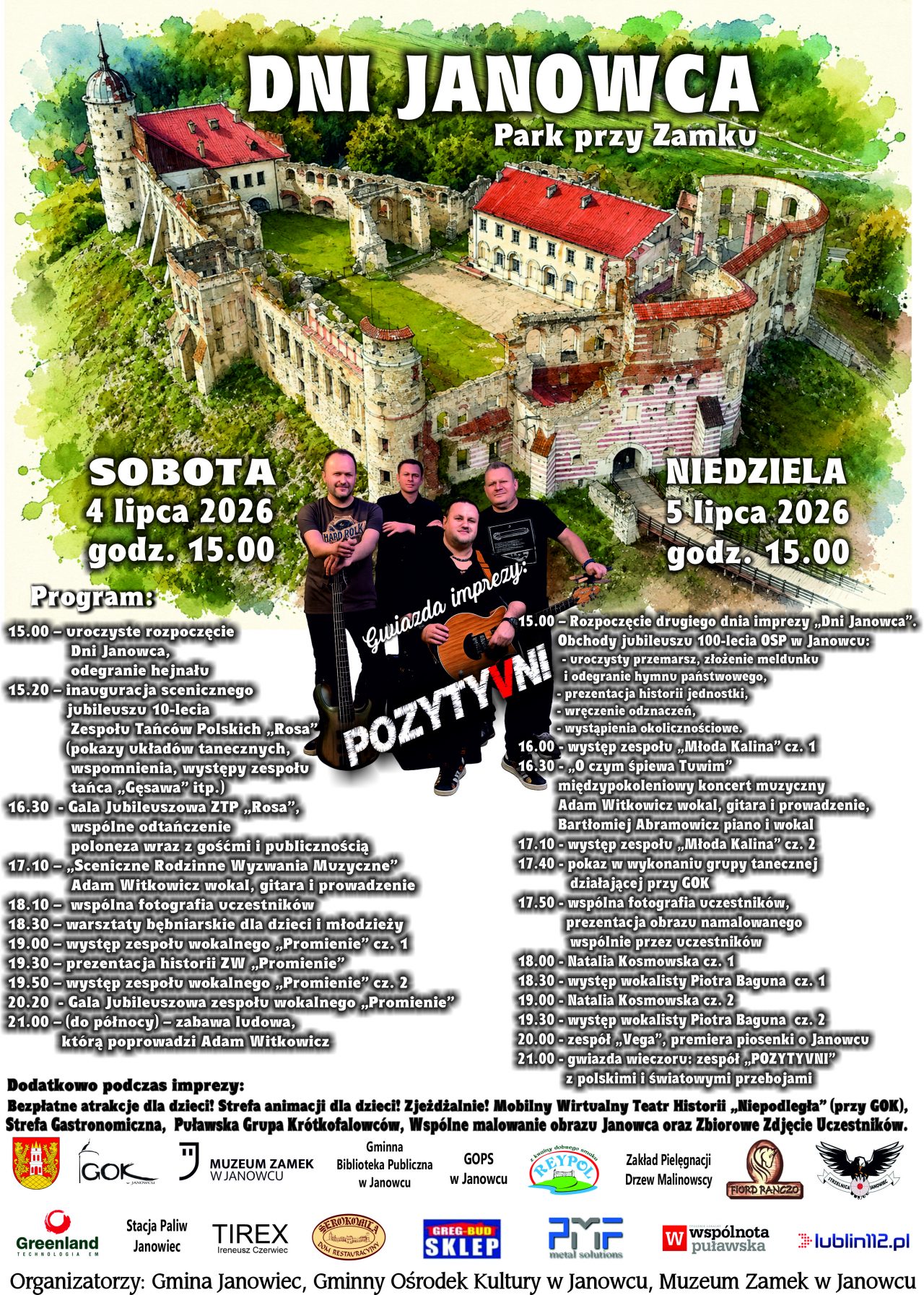 Dziś rozpoczynają się Dni Janowca. Koncerty, jubileusze i atrakcje przy Zamku