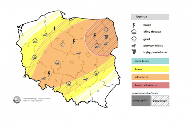 Gwałtowne burze możliwe w sobotę nad woj. lubelskim