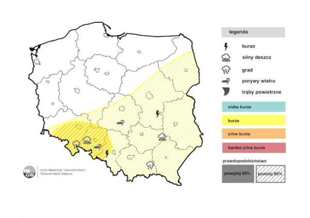 Załamanie pogody w woj. lubelskim. Burze z gradem i wichura do 80 km/h, możliwe przerwy w dostawie prądu