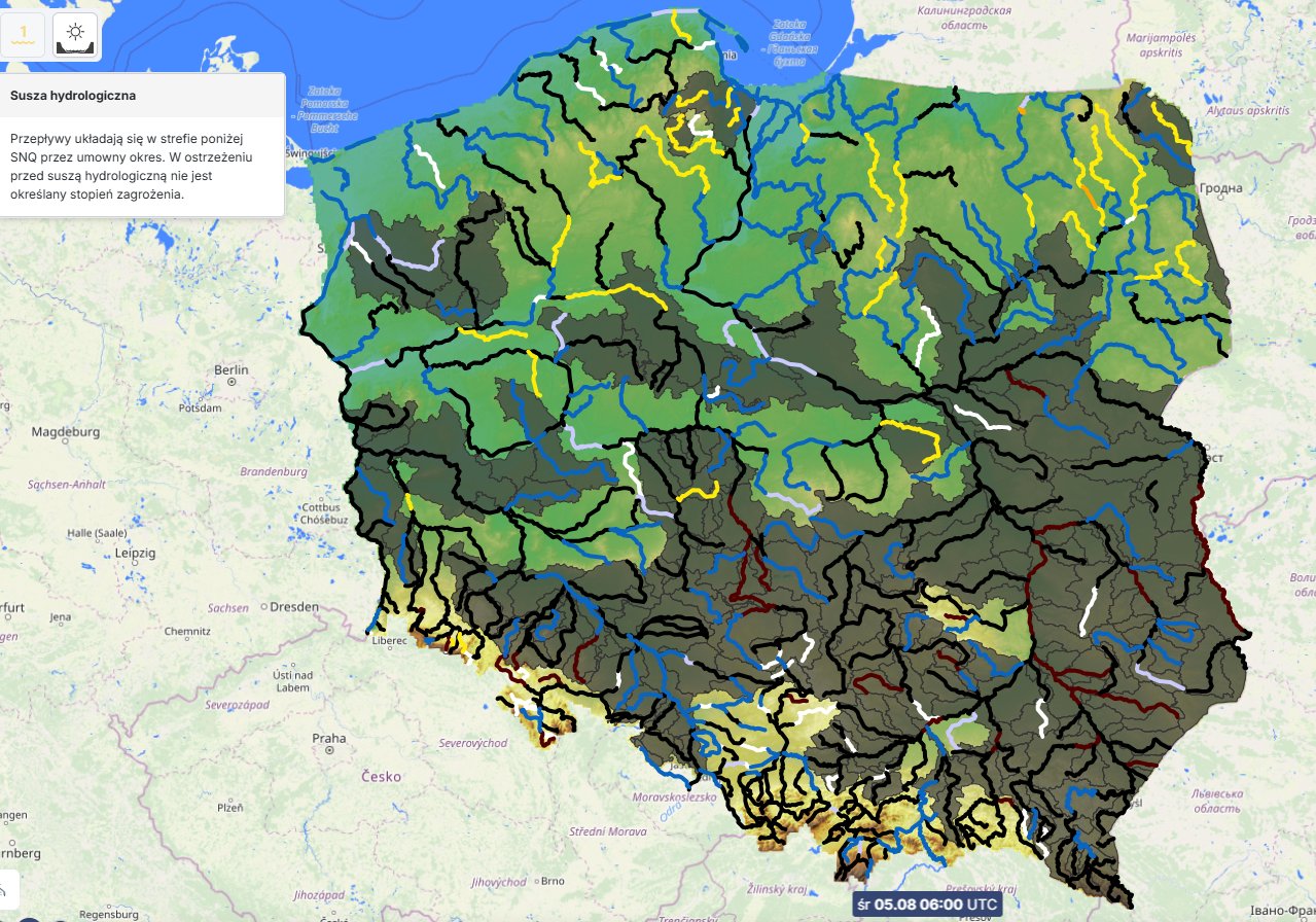 Susza hydrologiczna w Polsce. Rzeki biją kolejne rekordy niskich stanów wody