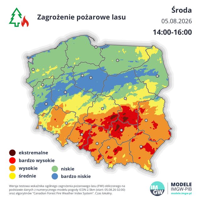 Bardzo wysokie zagrożenie pożarowe lasów w woj. lubelskim. Najtrudniejsza sytuacja na południu kraju