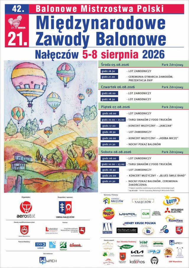 Startują Balonowe Mistrzostwa Polski w Nałęczowie. Cztery dni podniebnych zmagań i nocnych pokazów