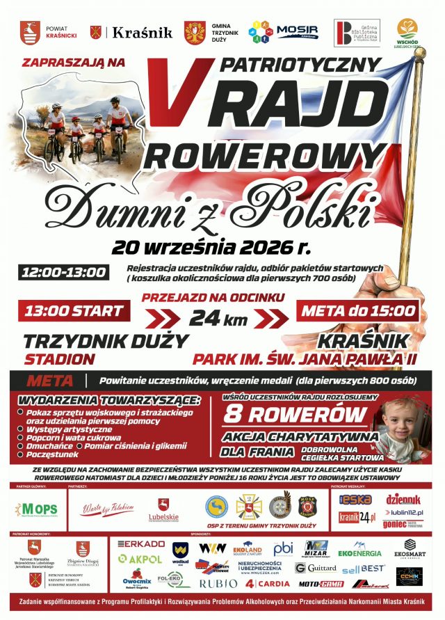 24 kilometry dla Polski, rodzin i Frania. Wkrótce V Patriotyczny Rajd Rowerowy „Dumni z Polski”