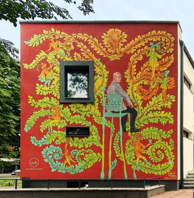 Nowy mural ozdobił Zamość. Upamiętnia Zamojskie Lato Teatralne