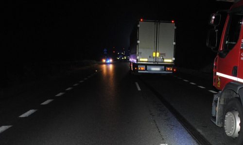 Ciężarówka najechała na pieszego na DK19. Nocne utrudnienia w ruchu na trasie Lubartów – Kock