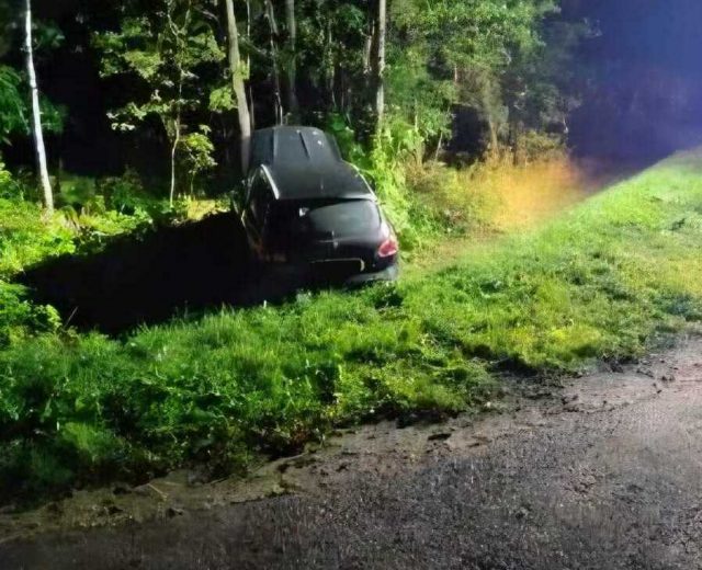 Nissan wypadł z drogi w Wieprzowie Tarnawackim. 25-latka trafiła do szpitala