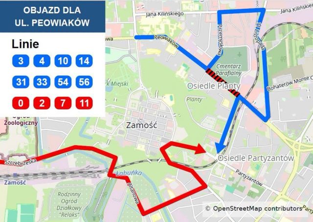 Duże utrudnienia w Zamościu. Fragment ulicy Peowiaków zamknięty od 26 września