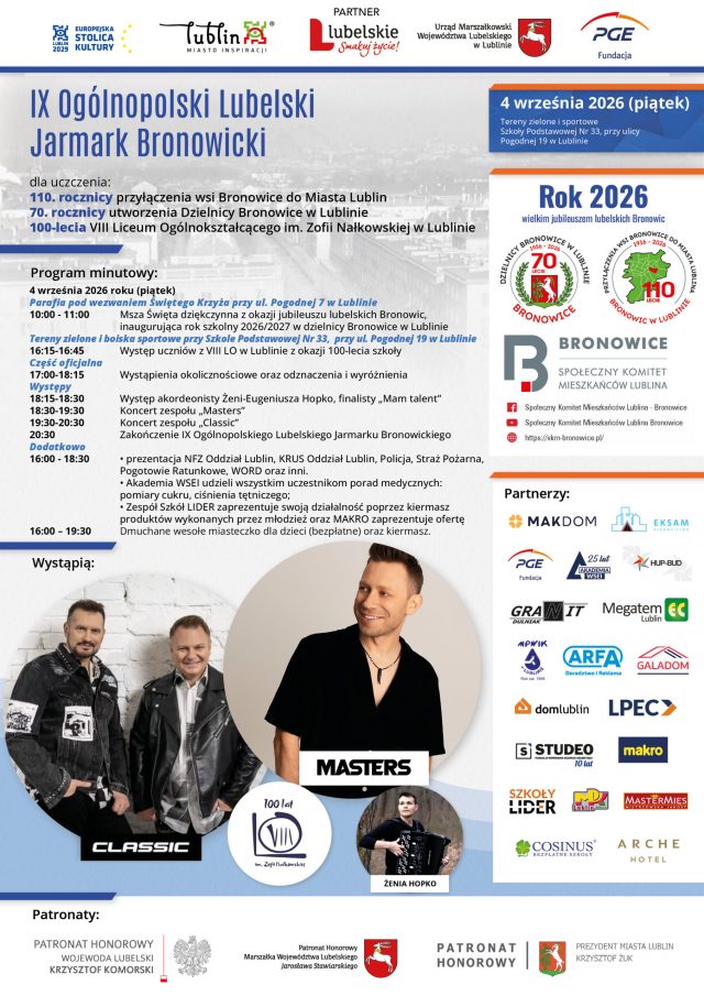 Bronowice świętują potrójny jubileusz. Przed nami Ogólnopolski Lubelski Jarmark Bronowicki