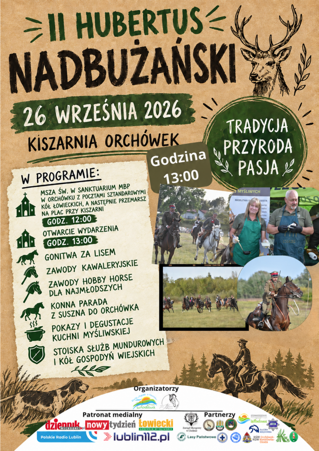 Spotkanie z końmi i tradycją. Dziś II Hubertus Nadbużański w Orchówku