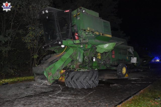 Śmiertelny wypadek w Siedliszczu. 29-latek zginął w zderzeniu z kombajnem