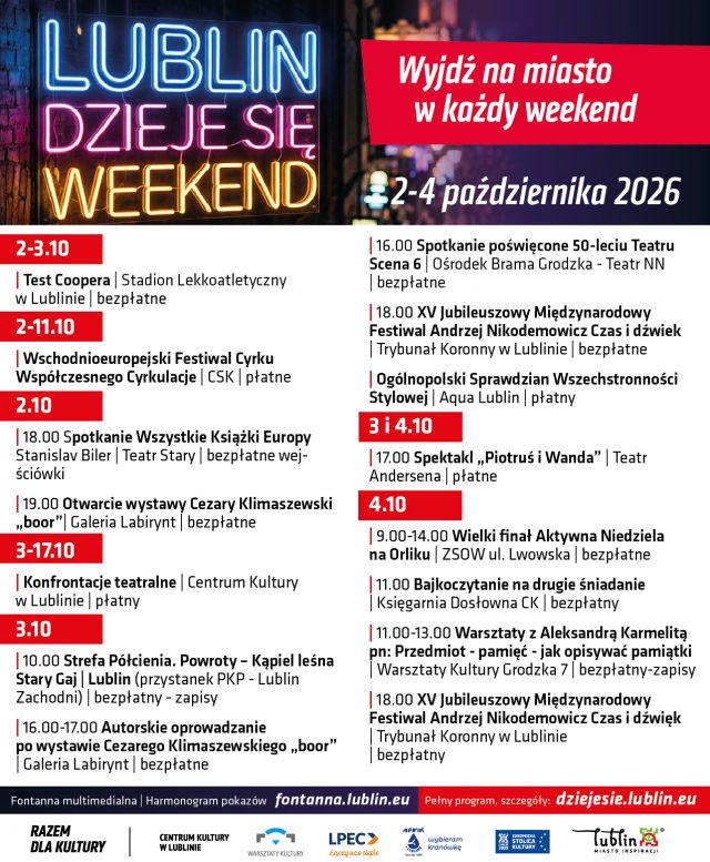 Lublin na weekend 2–4 października. Teatr, cyrk i sport z #DziejeSię