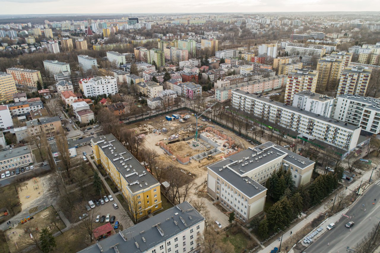 Budowa sali gimnastycznej I LO - widok z góry