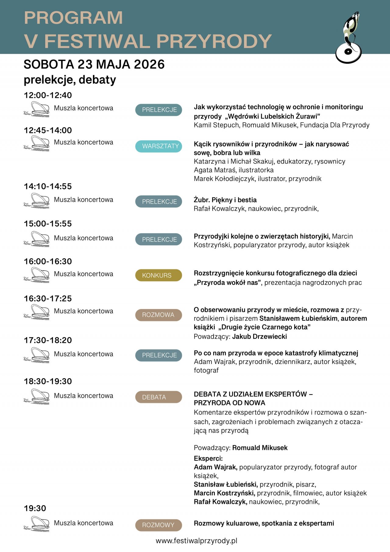 V Festiwal Przyrody - program sobota 23 maja