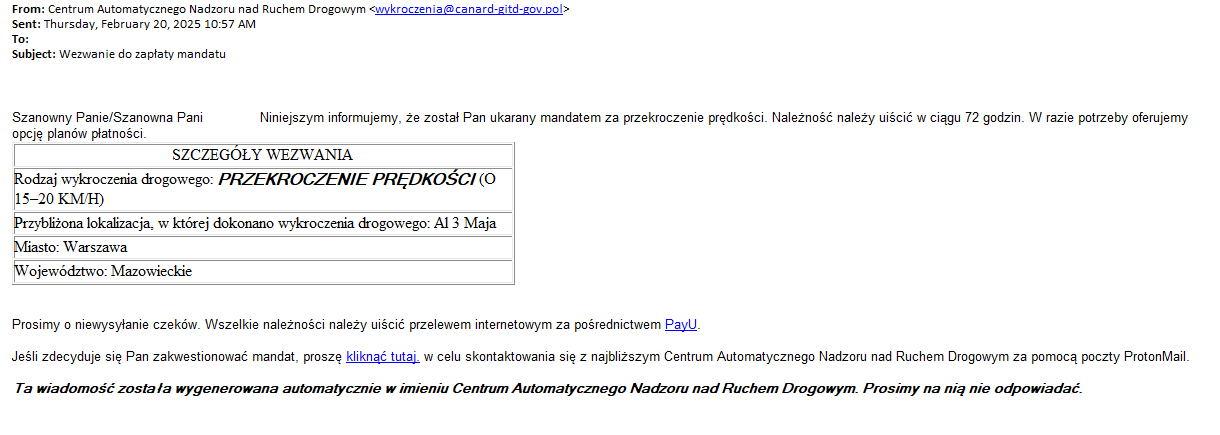 Fałszywy e-mail 2