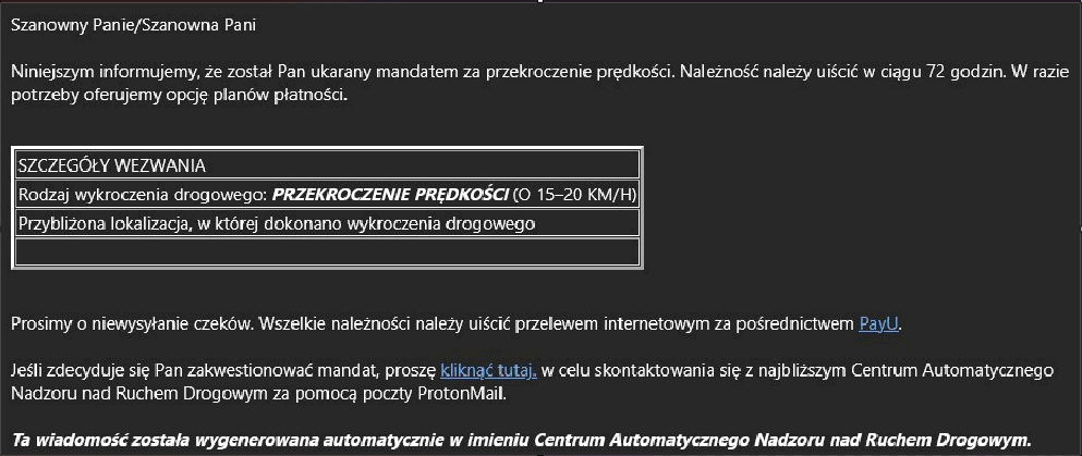 e-mail przykład